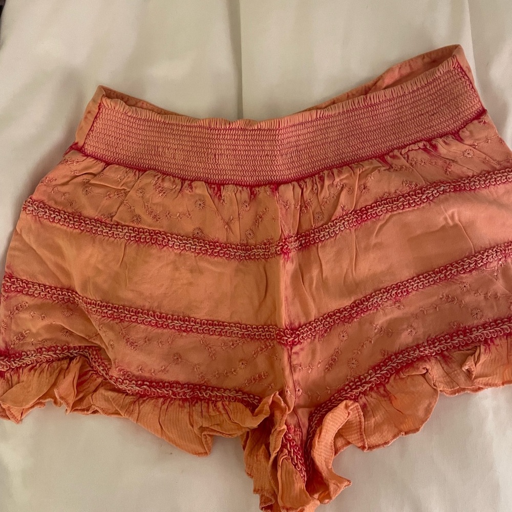 Free People High Waist Orange Shorts